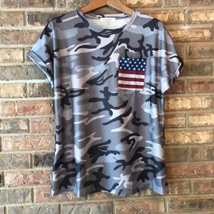 🇺🇸USA🇺🇸 Winter Camo with USA Pocket Size M